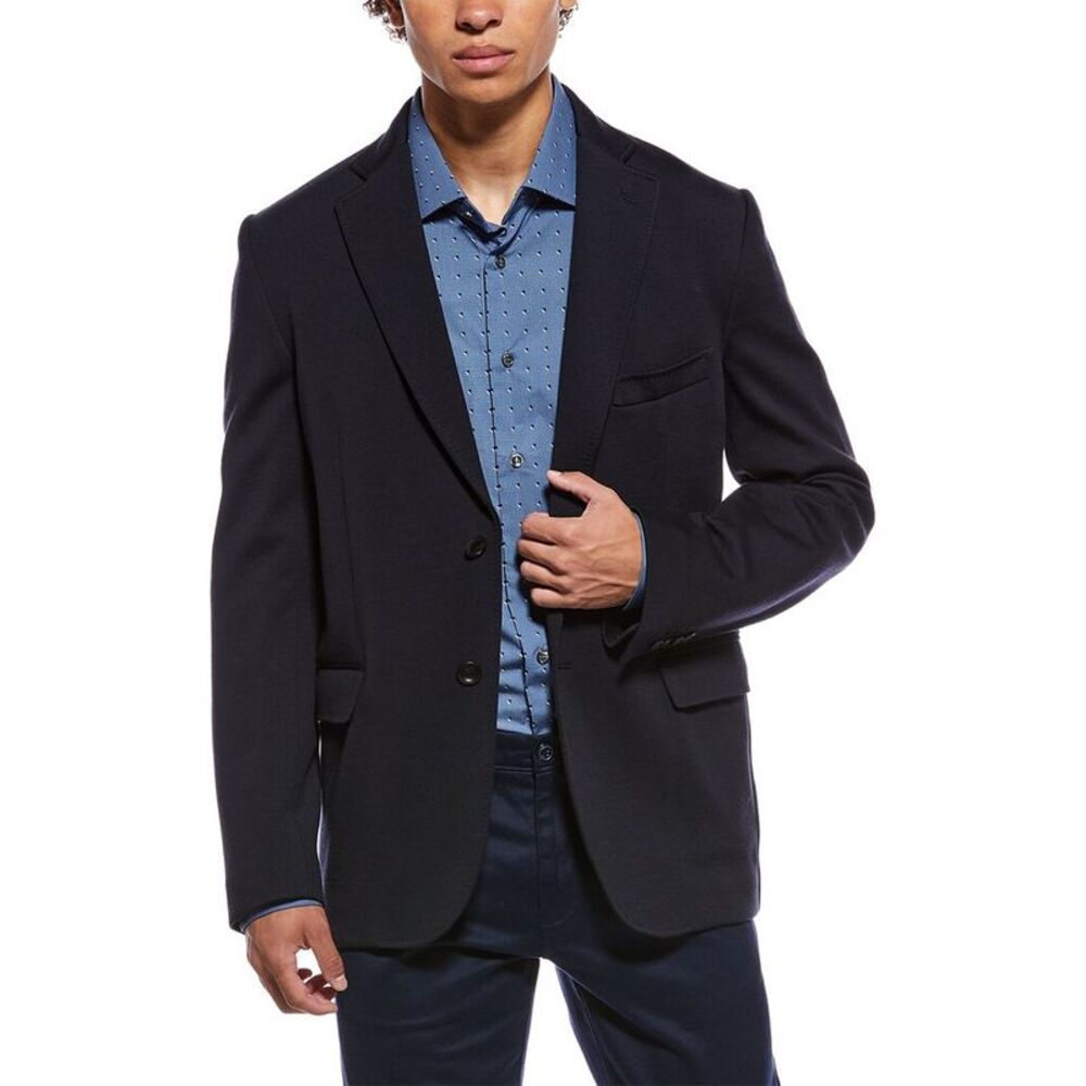 Brioni Mens  Wool-Blend Jersey Blazer, Navy